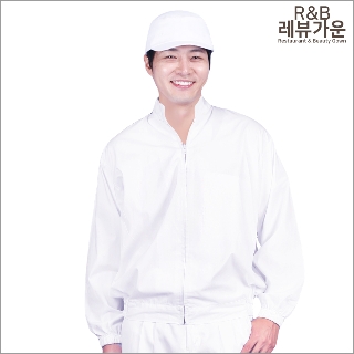 [레뷰가운] 남 식품위생복 집업/위생가운/작업복/공장복