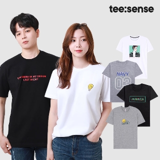 남녀공용 반팔티 프린팅 나염 티셔츠 커플티/국내제작/자체제작/단체티