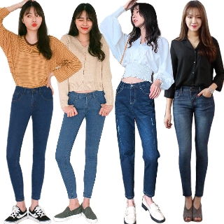 [루나진] 노마진 땡처리 여자 청바지 일자핏/슬림핏/스키니진/밴딩/스판 데님 팬츠